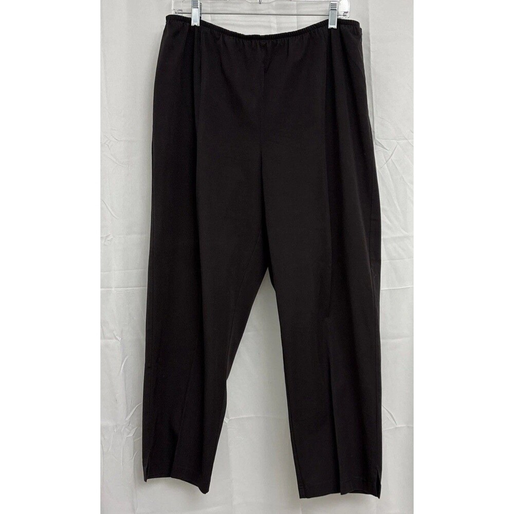 Eileen Fisher Stretch, Side Zip, Elastic Waist, Slit Hem, Dark Taupe Pants, 1X